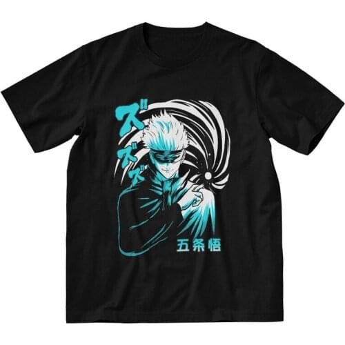 Jujutsu Kaisen Satoru Gojo T Shirts Men Short Sleeve Cotton T-shirts Anime Manga Tees Top Novelty Tshirt Gift