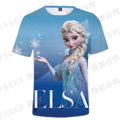 Frozen t-shirt Women Summer 3D Print New Boy Girl Kids Short sleeve shirt Harajuku Mens clothes Fashion Women Oversized t shirt