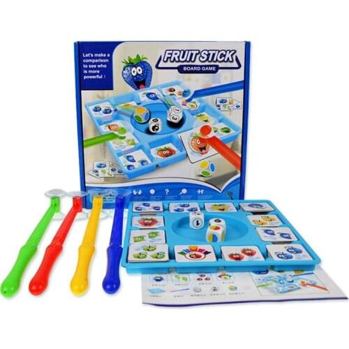 Montessori Rainbow Sucker Game Toys Fruit Color Classification Reaction Ability Cultivation Interactive Board Game Toys For Kids