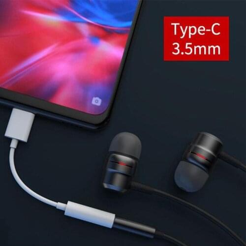 1pcs 3.5 Jack Type C Earphone Cable Usb C to 3.5mm Aux Headphones Adapter for Huawei Mate 10 20 P20 Pro Audio Built-in Dac Cable