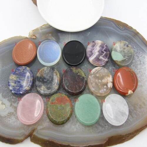 Reiki Chakra Thumb Worry Stone,Oval Quartz Crystal Of Worry Stone,Stress Relief Healing Self Care Rubbing Stone,Meditation Stone