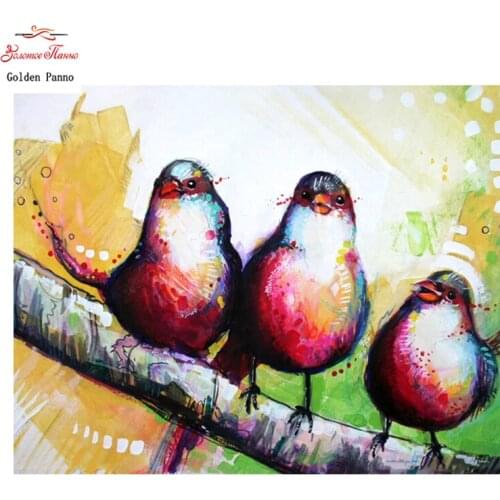 Golden Panno,5D Diy diamond painting full square Diamond embroidery ,Three Little Birds,painting mosaic pictures of rhinestones