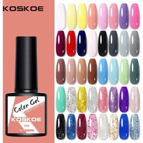KOSKOE 8ml Nail Gel Polish Semi Permanent UV LED Nail Gel Colorful Bottle Varnish Soak Off Nail Art Gel Nail Polish