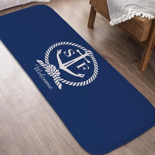 Anchor pattern rug home kitchen rugs doormat front porch decoration rugs for kitchen Entrance door mat kids room rug prayer mat