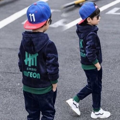Cool Boy Denim Patchwork Tracksuit Children Contrast Stitching Sportswear Kids Fashion Trend Leisurewear Teen New Casual Outfit