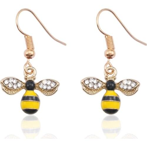 Cute Animal Bee Drop Earrings For Women Girls Kids Jewelry Korean Style 2020 Fashion Female Accessories Earrings