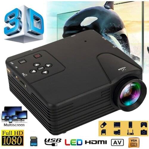 Mini Projector Portable LED HD 1080P 3D Video Home Theater Cinema Multimedia Supports PAL NTSC Portable Projector Home Media