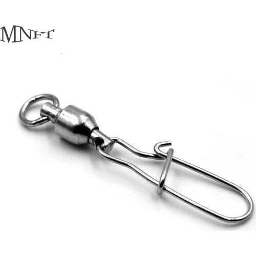 MNFT 70Pcs/Pack Stainless Steel Fishing Connector Bearing Swivel with Snap Fishhook Lure Tackle Accessories 0 # -8 # Optional