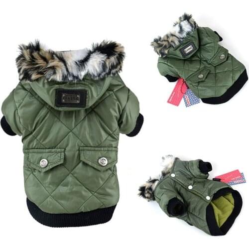 Fashion Pet Dog Hoodies Winter Warm Jacket Dog Clothes Windproof Waterproof Thicken Down Cotton Coat For Chihuahua Shih Tzu
