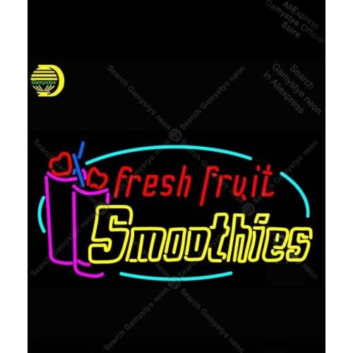 NEON SIGN For Oval Fresh Fruit Smoothies Logo Neon Lamp Glass Polis Signage Shop Neon Window Lights beer Custom Business Signs