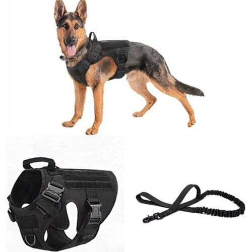 Pet Dog Harness Vest Nylon Bungee Dog Leash Harness Tactical Dog Harness German Shepherd For Small Large Dogs K9 Dog Clothes