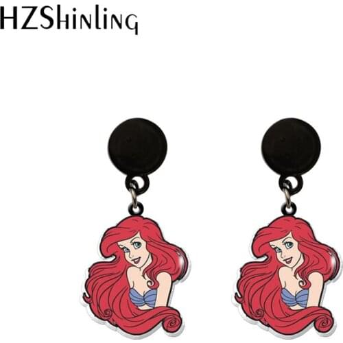 2021 New Disney Princess Sweety Fairy Stories Movies Characters Epoxy Acrylic Drop Earrings Handmade Dangles