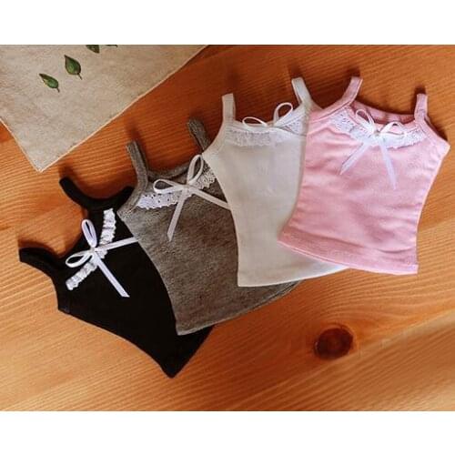 New 1/3 1/4 1/6 MSD YOSD SD BJD Doll Clothes black/pink/white/gray Elasticity lace bowknot Condole belt/vest/Tops