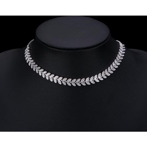 New Women sexy Wheat Olive Branch Leaf Necklace Gold Color Adjust Choker Necklace For Women Wedding Bijoux Wholesale N0478