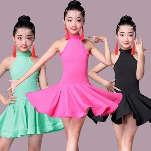 Girl sleeveless Standard Latin Dance Dress Children Ballroom Dance Dresses Kids Salsa Rumba Cha Cha Samba Tango Dress