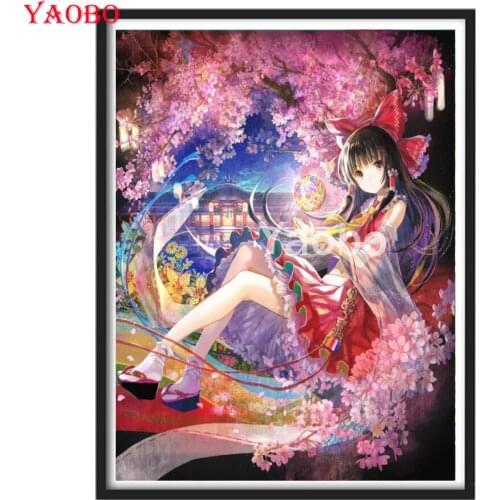 Full Square/Round Drill Diy 5d Diamond Painting Japanese Anime Girl sakura scenery Embroidery Diamond Mosaic Cross Stitch Kits
