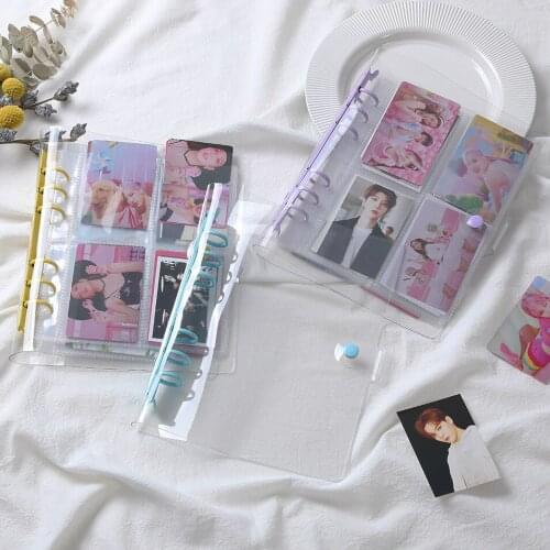 PVC transparent glittering six-hole loose-leaf album book plug-in 3 inch photo album holder student star chasing album girl