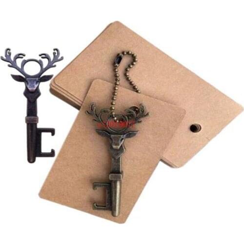 Christmas Deer Head Bottle Opener Vintage Creative key Bottle Opener Christmas Gift Zinc Alloy Rabbit Head Key Beer Bottle Opene