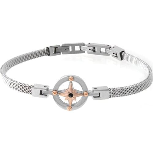 Runda Brand 2020 Fashion Men Jewelry Mesh Wrist Band Bracelet Wind Star IP Rose Gold Nail Screw Bangle