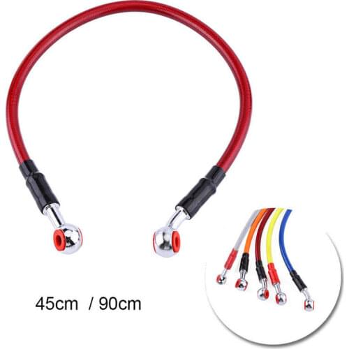 45/90cm Universal Motorcycle Brake Oil Hose Fuel Tube Line Fitting Stainless Steel Braided