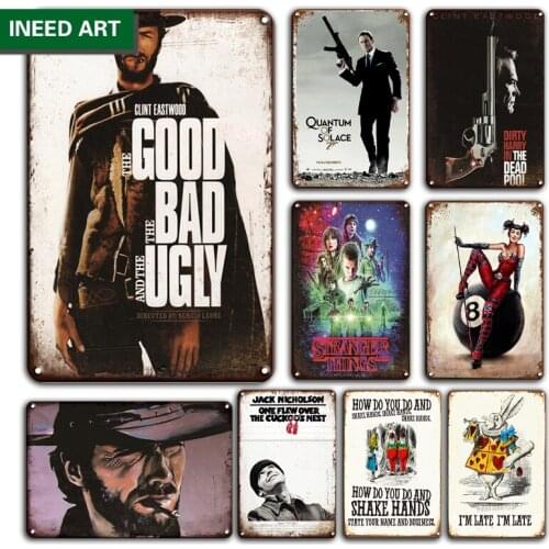 Vintage Garage Metal Wall Decoration Tin Sign Retro Movie Decorative Wall Poster Pin Up Girl Wall Sticker Home Decor