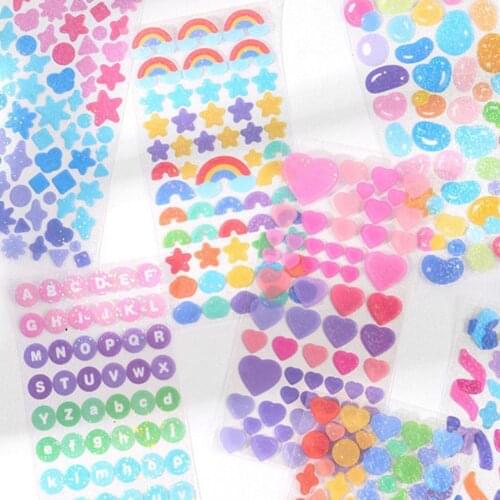 1PC PVC Stickers Scrapbooking Stick Label Diary Stationery Album Rainbow Ribbon Stickerfantasy Series Decorative