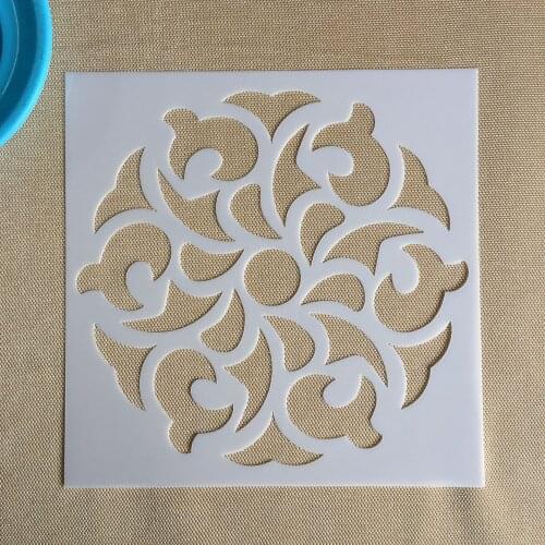 Mandala 1pc 15 * 15cm mold DIY home decoration drawing template laser cutting wall template painting tile tiles stencil