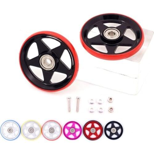 2PCS 19mm Aluminum Alloy Roller Hard Rubber Ring Five Star Guide Wheel for Tamiya Mini 4WD Car DIY Parts