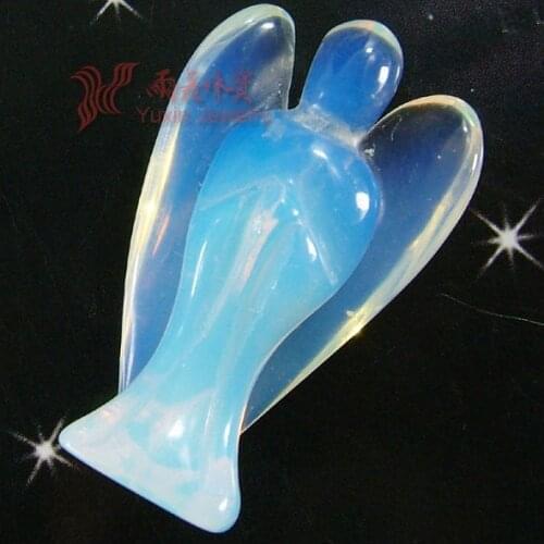 2020 New Arrival !!! Fashion Beautiful Man made Opal Stone Angel Charms Statue Carved Angel Figurine With Wing Pendant Pendants