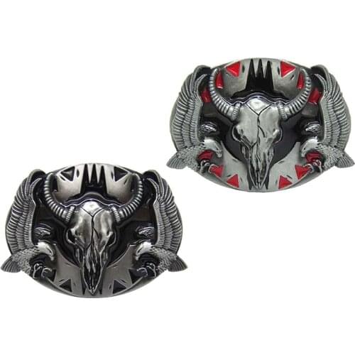 3D Cow Head Retro Belt Buckle Eagle Metal Western Cowboy Jewelry