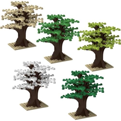 5Pcs City Street View Idea Tree MOC Accessories Scene Building Blocks Bricks Toys Gifts