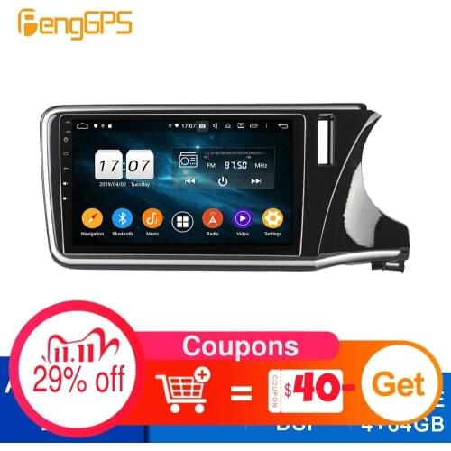 Android 10.0 Radio For Honda City 2014-2019 Touchscreen Multimedia GPS Navigation Headunit CD DVD Player Car Stereo Carplay DSP