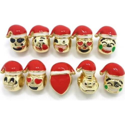 Free Shipping 20pcs high quality merry Christmas big hole beads Christmas Express bracelet charms fit for European bracelet DIY