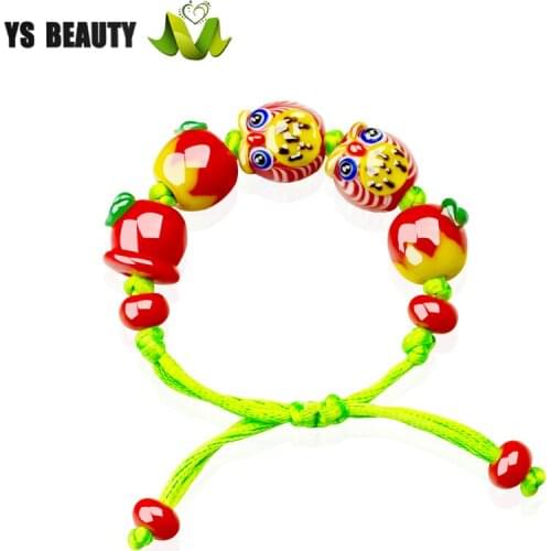 Red Apple cordage bracelet with fashionable dress girl individuality bracelet with good luck peach blossom festival small gift