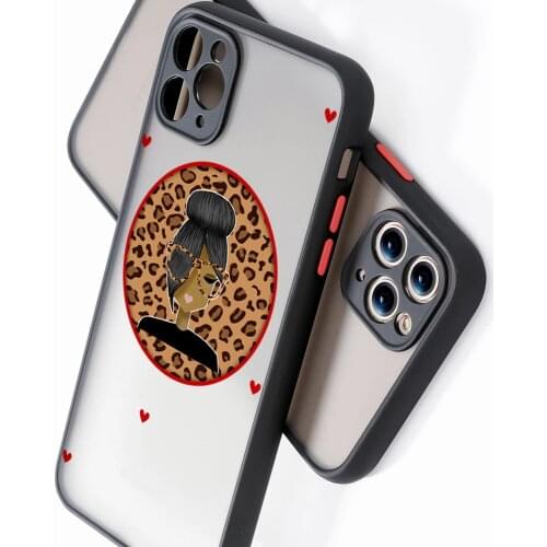 Animal Leopard Print lovely girl Phone Case Colorful Bumper Shockproof Trasparent For iPhone 12 11 Pro Max XR X XS 7 8 Plus case