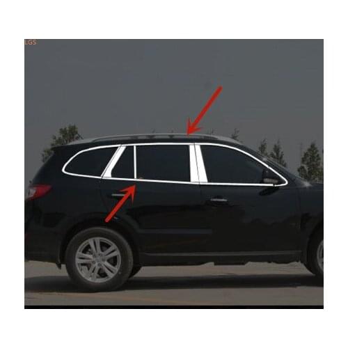 For Hyundai SantaFe 2006-2012 High-quality stainless steel Car window Decoration strip Anti-scratch protection Car styling
