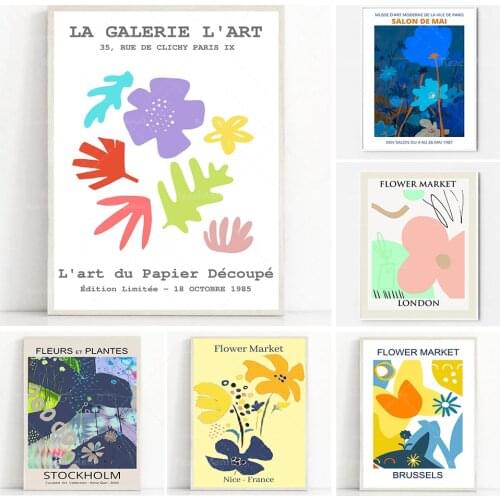 Affiche florale d’impression, chemin de Londres, marché aux fleurs, affiche d’exposition, illustration, affiche de marché de fle