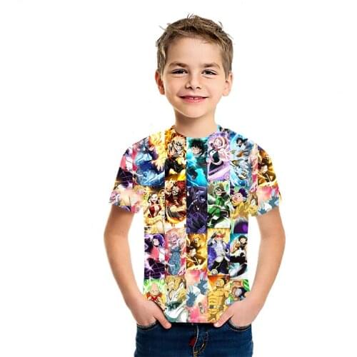 My Hero Academy Anime 2021 Summer New Fashion Versatile Short Sleeve Boys And Girls 3D Printed T-Shirt Creative Simple Top