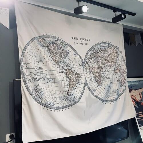 World Map Tapestry Wall Hanging Bohemian Beach Mat Yoga Mat Home Bedroom Art Carpet Map Wall Tapestries Tapiz Decoration Mural