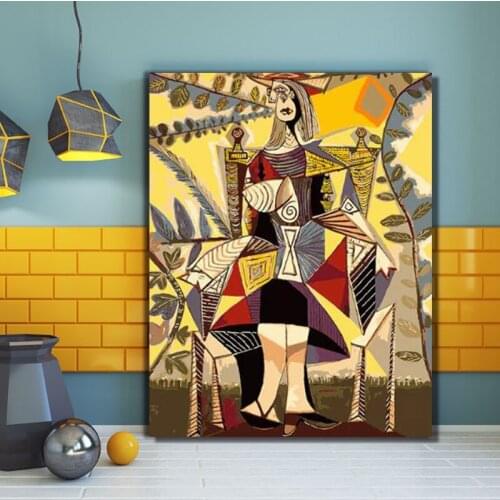 Painting by numbers Abstract painting Famous painting Picassos work hand-filled color decoration painting oil paintin