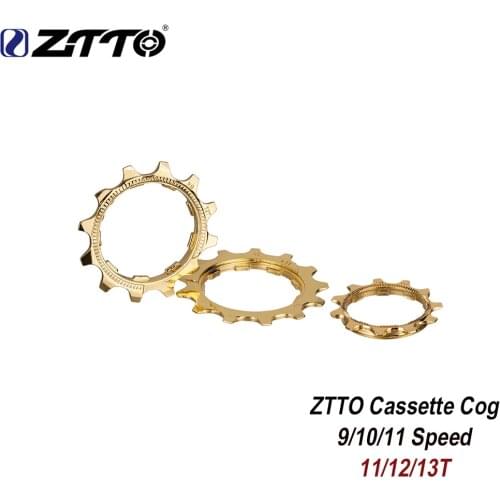 ZTTO MTB bicycle Cassette Cog mountain Road Bike 9s 10s 11s 11T 12T 13T Gold Sprocket Freewheel Parts 9v for K7 Parts cassette