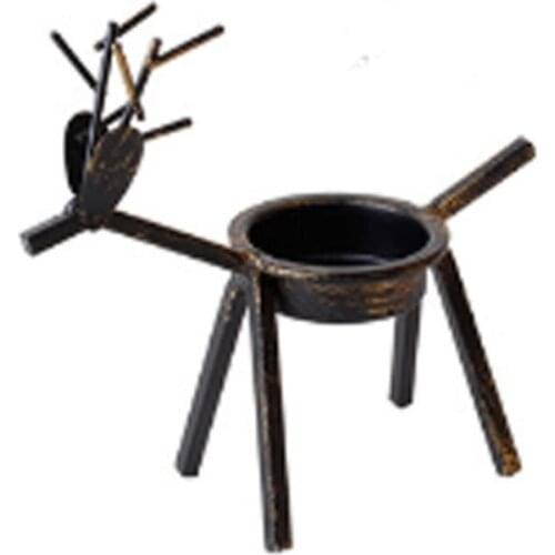 Creative European Style Bronze Deer Christmas Iron Candle Holder/XMAS Decor/Festival Atmosphere Scene Arrangement/House Ornament