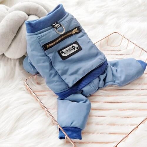 Four Legs Dog Coat Jacket Thicken Puppy Dog Costume Windproof Winter Pet Jumpsuit Warm Dog Clothes Pug Bulldog Pet Clothes