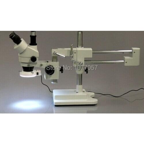 Best Sale ,3.5X- 180XDual Boom Stand Stereo Microscope Trinocular with LED ring light ,Well sold In EU , USA , tin American