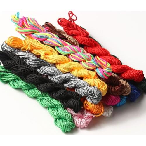 1.0/1.5mm 22m High Quality Colorful Nylon Cord Thread Chinese Knot Macrame Rattai Braided String DIY for Jewelry Making Bracelet