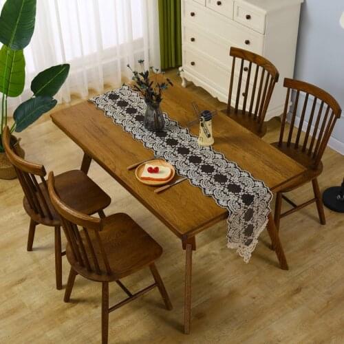 Nordic black table runner coffee white lace cloth table cloth coffee table table mat polyester cotton placemat dining table