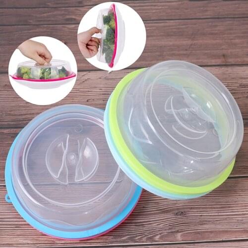 NEW Fridge Fresh-keeping Cover For Microwave Heating Oil Cover Plastic Lid Plate Cover Silicone Hot Dish Cover