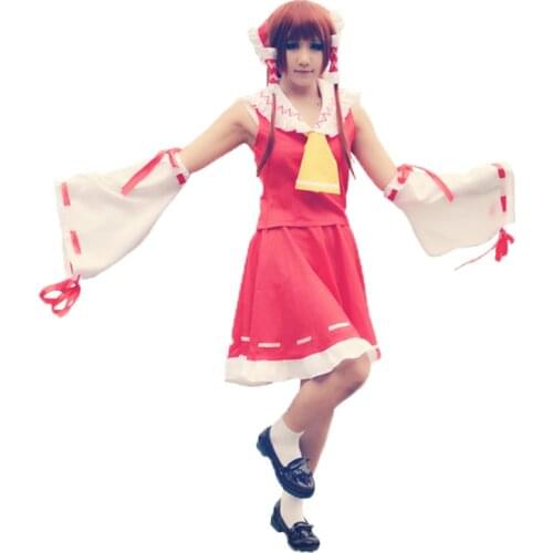 New Anime Touhou Project Hakurei Reimu Suit Uniform Cosplay Costumes Mikofuku Cosplay By Saku Full Set