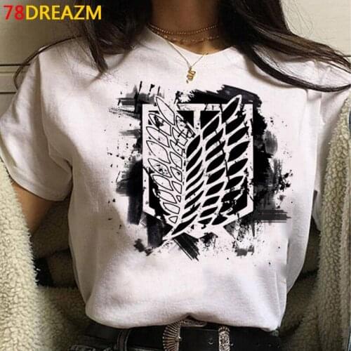 Attack on Titan Shingeki No Kyojin summer top women japanese plus size kawaii tumblr tshirt white t shirt harajuku kawaii