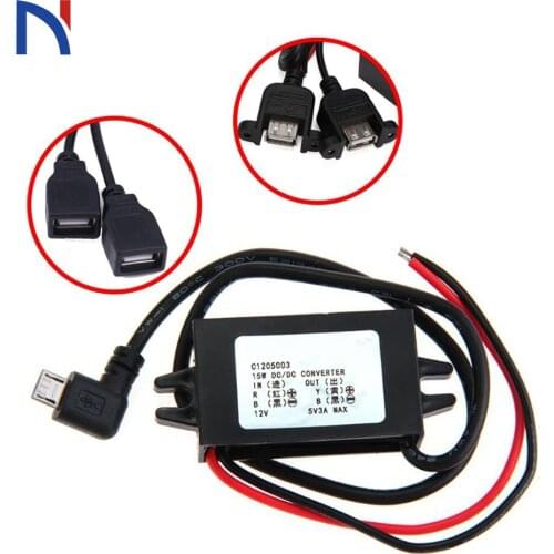 12V to 5V 3A 15W DC-DC Converter Buck Module Power Supply Regulator for Car Charger Dual USB Output